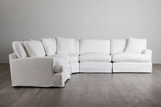 Delilah White Fabric Large Two-arm Sectional (0)