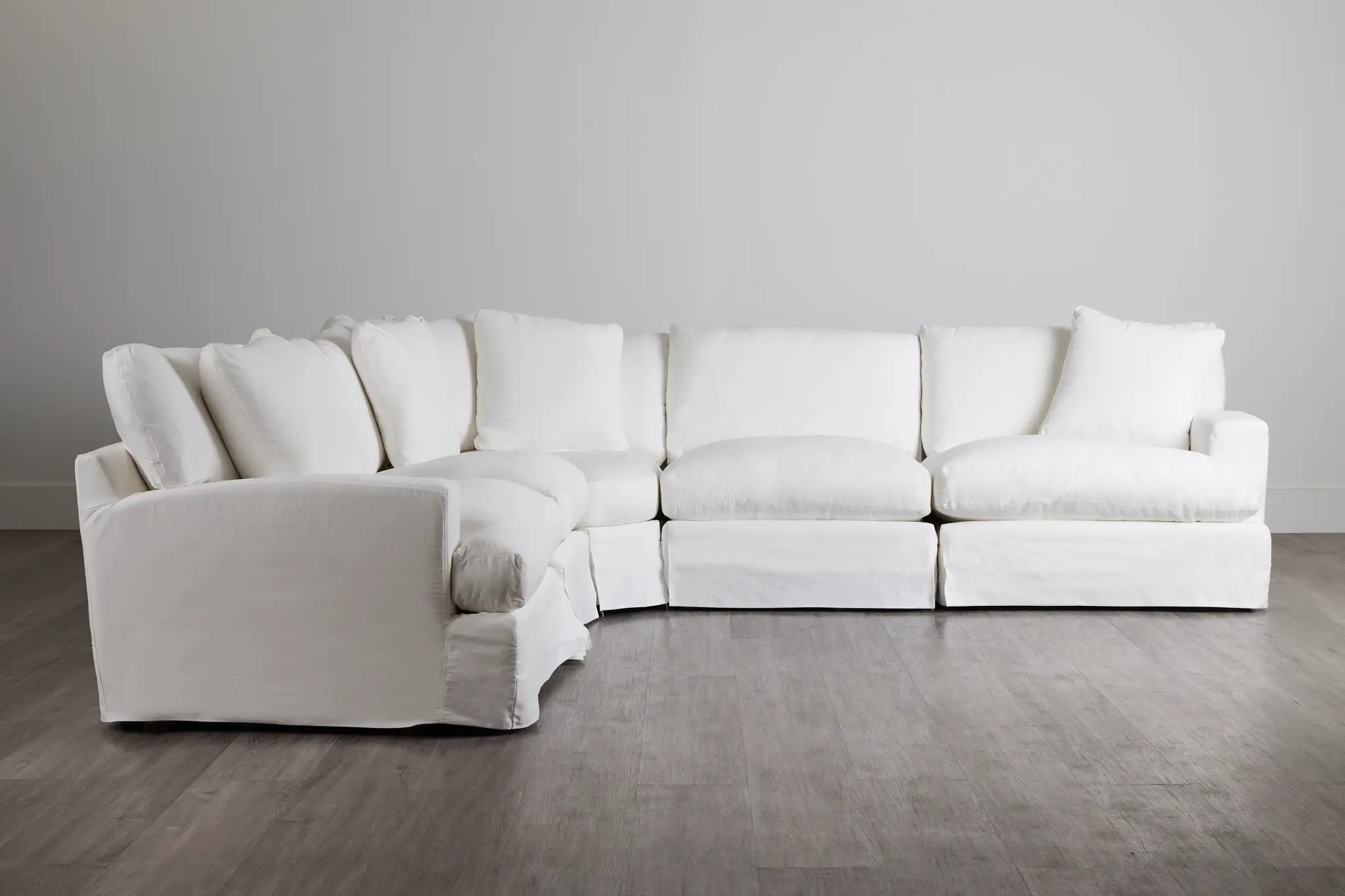 Delilah White Fabric Large Two-arm Sectional Delilah White Fabric Large Two-arm Sectional
