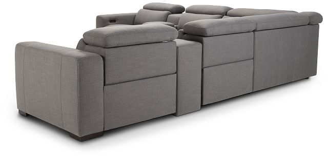 Arlo Gray Fabric Large Triple Power Reclining Two-arm Sectional