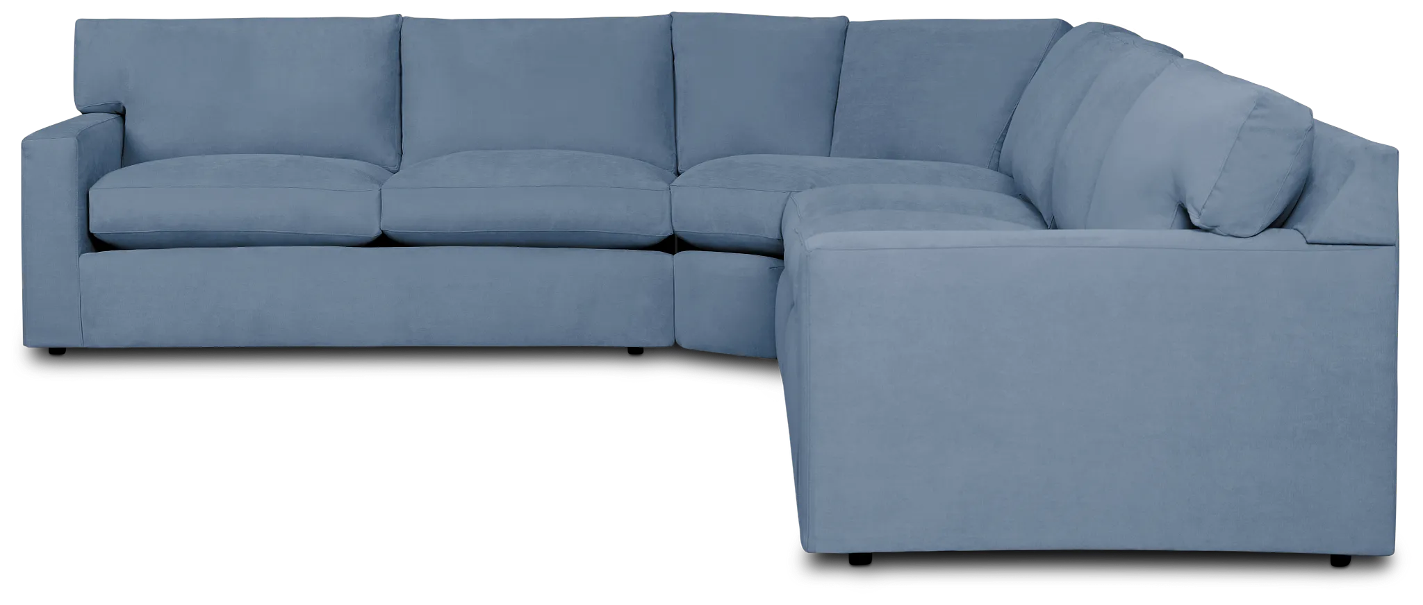 Hudson Blue Fabric Medium 2-arm Wedge Sectional