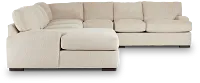 Alpha Beige Fabric Large Left Chaise Sectional