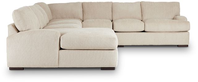 Alpha Beige Fabric Large Left Chaise Sectional