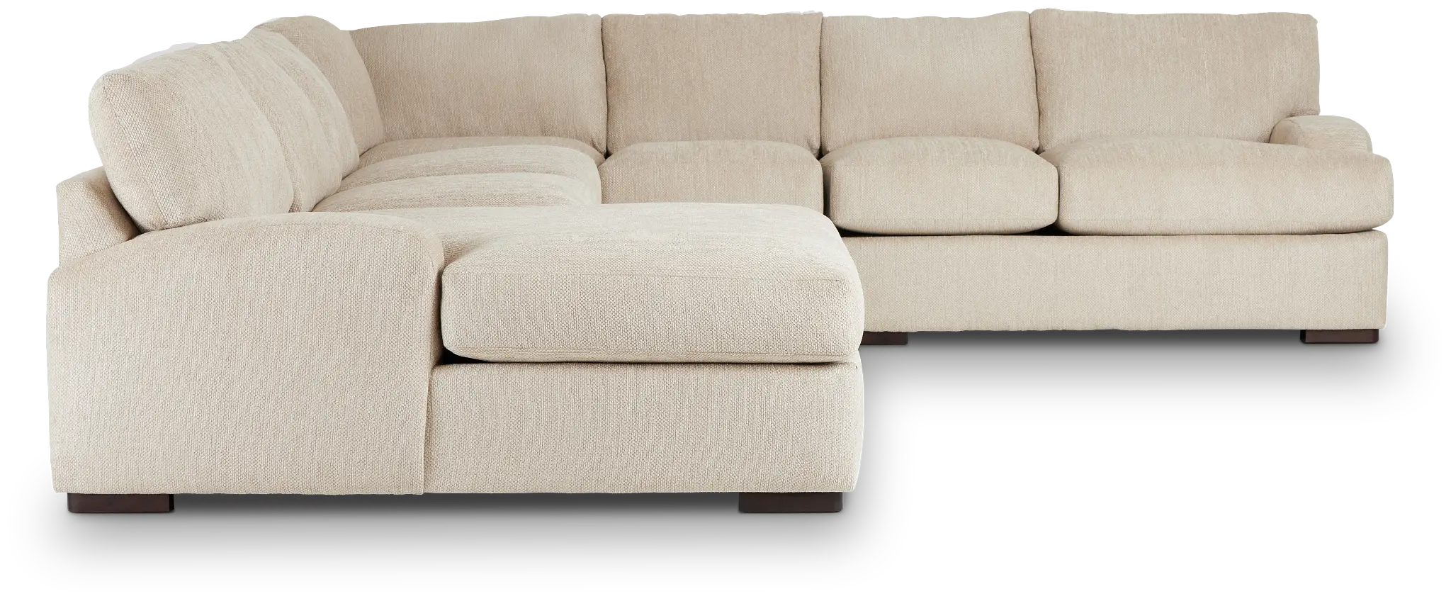 Alpha Beige Fabric Large Left Chaise Sectional Alpha Beige Fabric Large Left Chaise Sectional