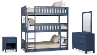 Charleston Dark Blue Triple Bunk Bedroom