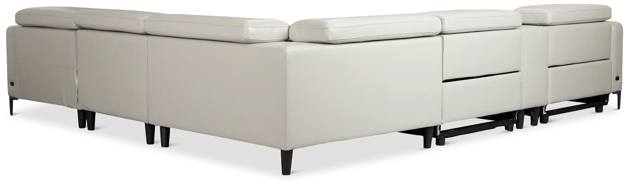 Ava Light Gray Micro Small Dual Power Right Chaise Sectional Ava Light Gray Micro Small Dual Power Right Chaise Sectional