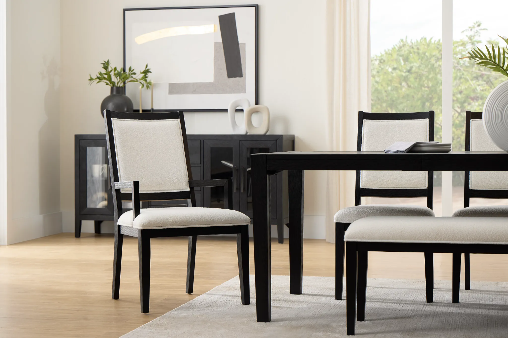 Alden Black Upholstered Side Chair