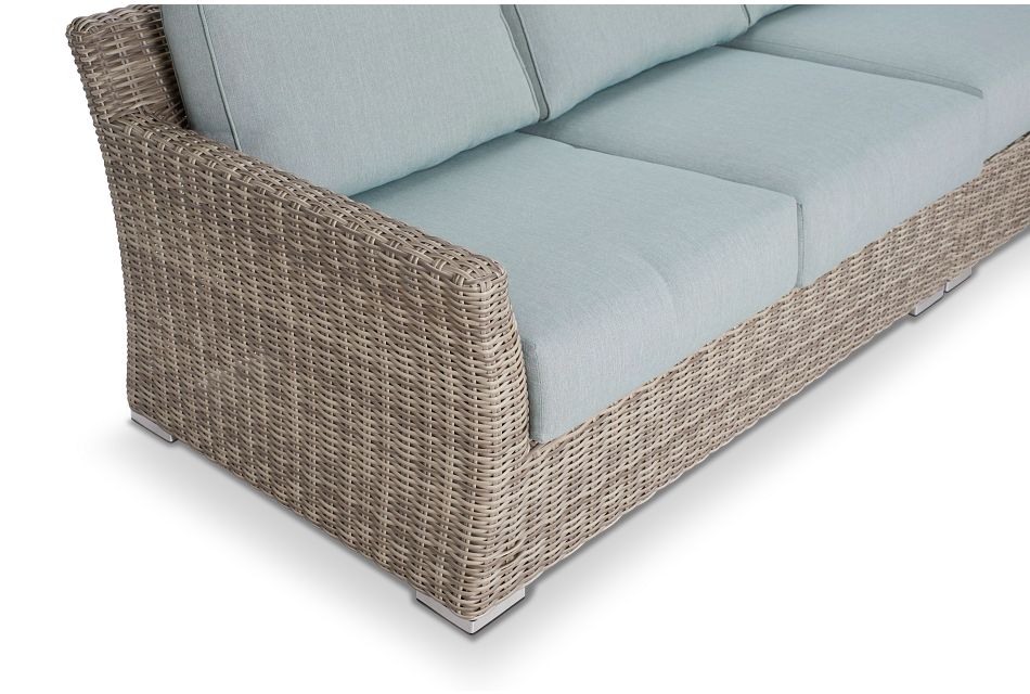 Raleigh Teal Woven Large Twoarm Sectional