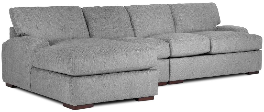 Alpha Light Gray Fabric Small Left Chaise Sectional Alpha Light Gray Fabric Small Left Chaise Sectional