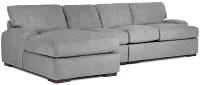Alpha Light Gray Fabric Small Left Chaise Sectional