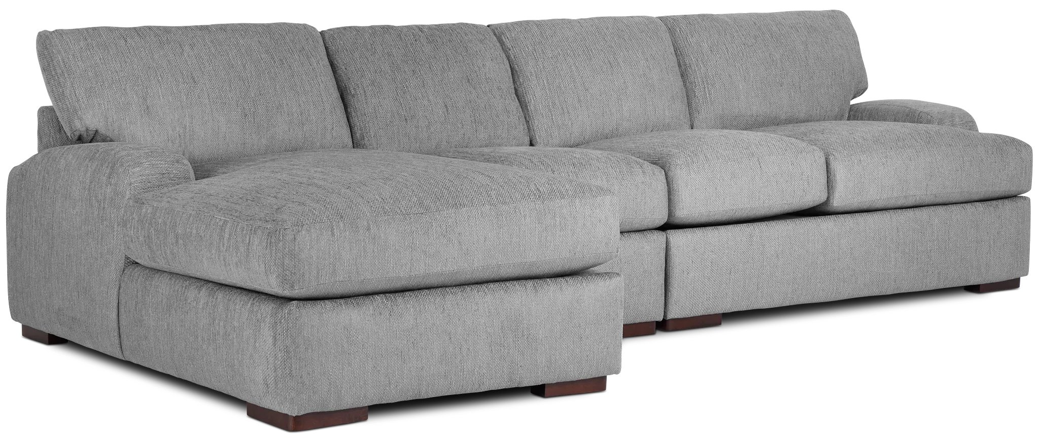 Alpha Light Gray Fabric Small Left Chaise Sectional