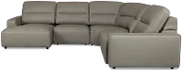 Rudy Gray Lthr/vinyl Small Right Chaise Power Extension Sectional