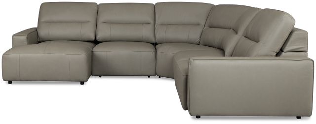 Rudy Gray Lthr/vinyl Small Right Chaise Power Extension Sectional