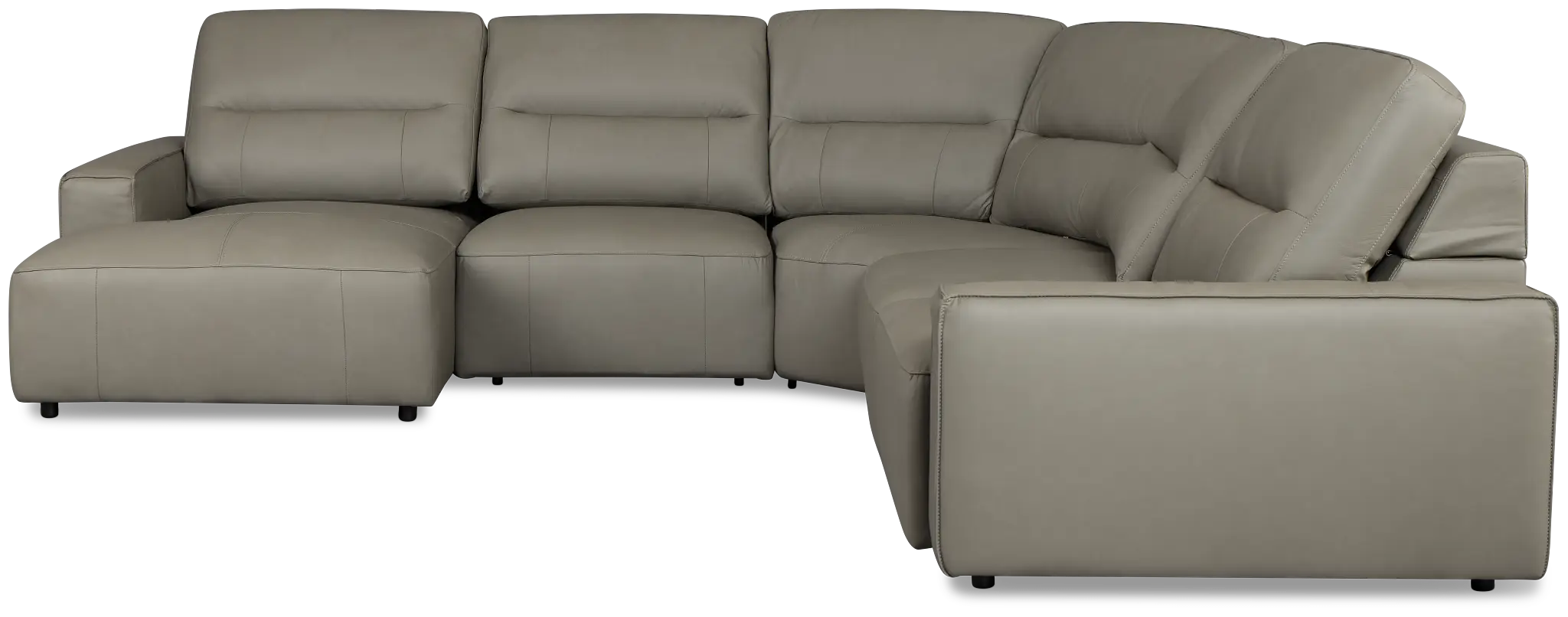 Rudy Gray Lthr/vinyl Small Right Chaise Power Extension Sectional Rudy Gray Lthr/vinyl Small Right Chaise Power Extension Sectional