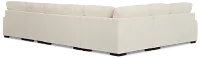 Alpha White Fabric Large Right Chaise Sectional