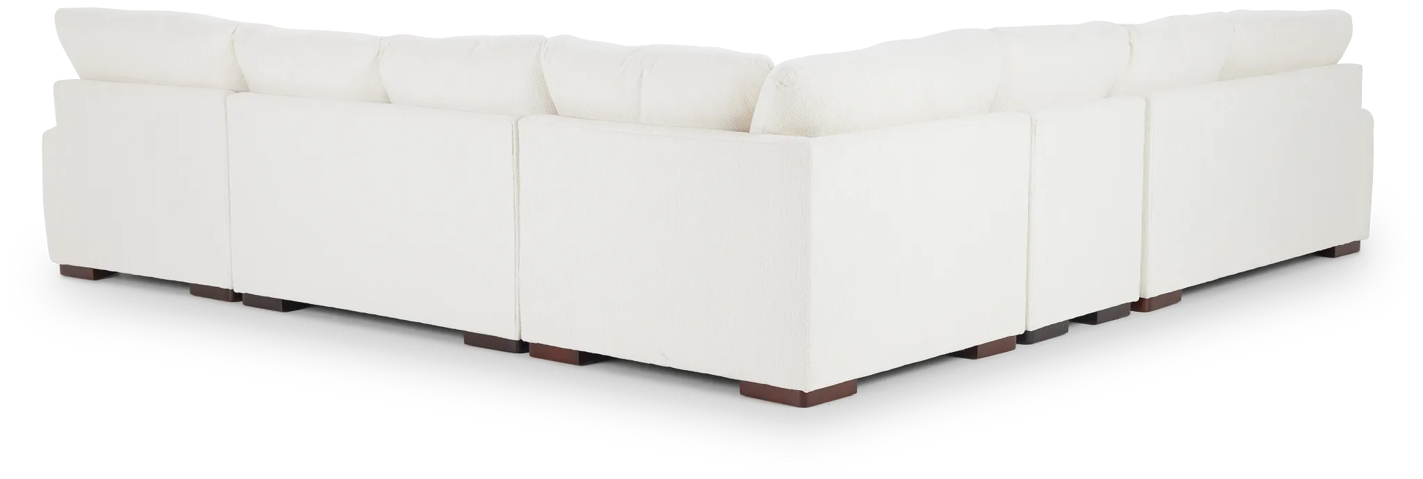 Alpha White Fabric Large Right Chaise Sectional