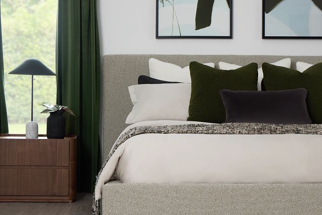Grayton Gellar Green 44" Upholstered Platform Bed