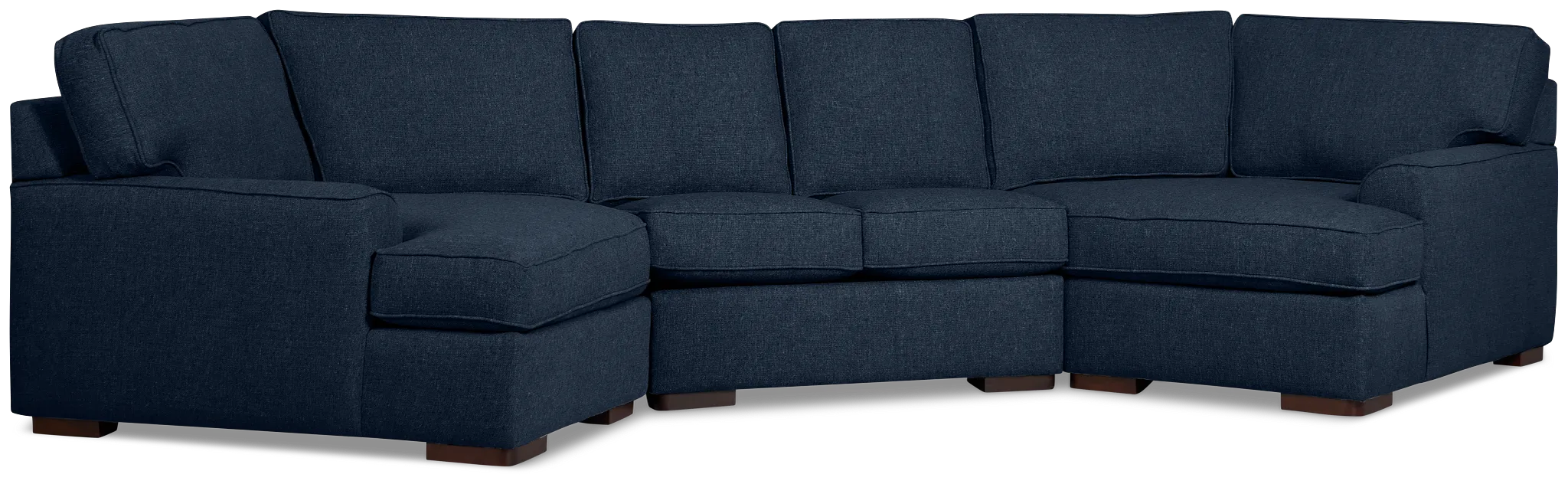 Sinclair Dark Blue Fabric Dual Cuddler Sectional