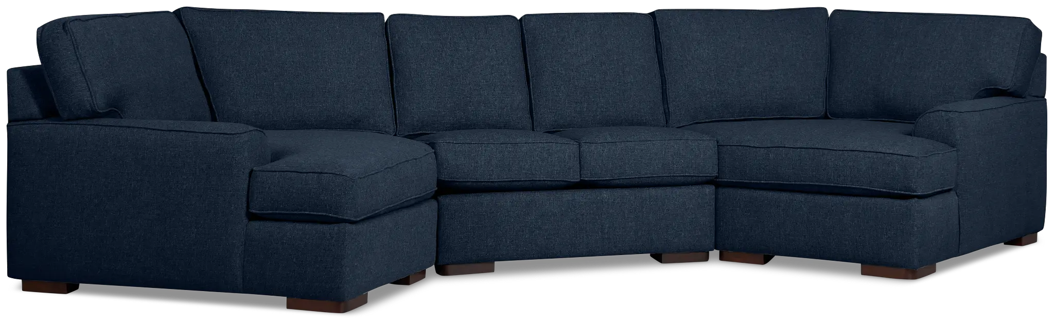 Sinclair Dark Blue Fabric Dual Cuddler Sectional Sinclair Dark Blue Fabric Dual Cuddler Sectional