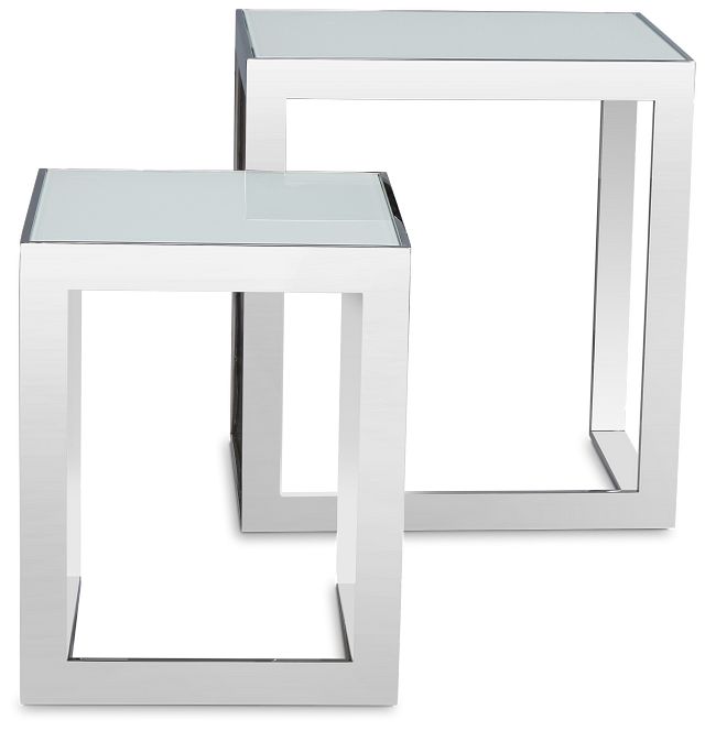 Nova White Set Of 2 Nesting End Table