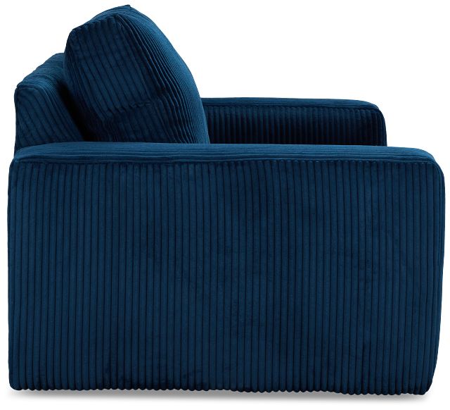 Charlie Dark Blue Fabric Loveseat
