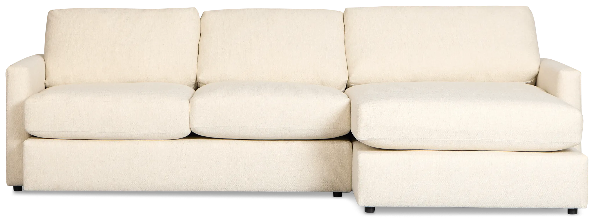 Maxwell Light Beige Fabric Right Chaise Sectional