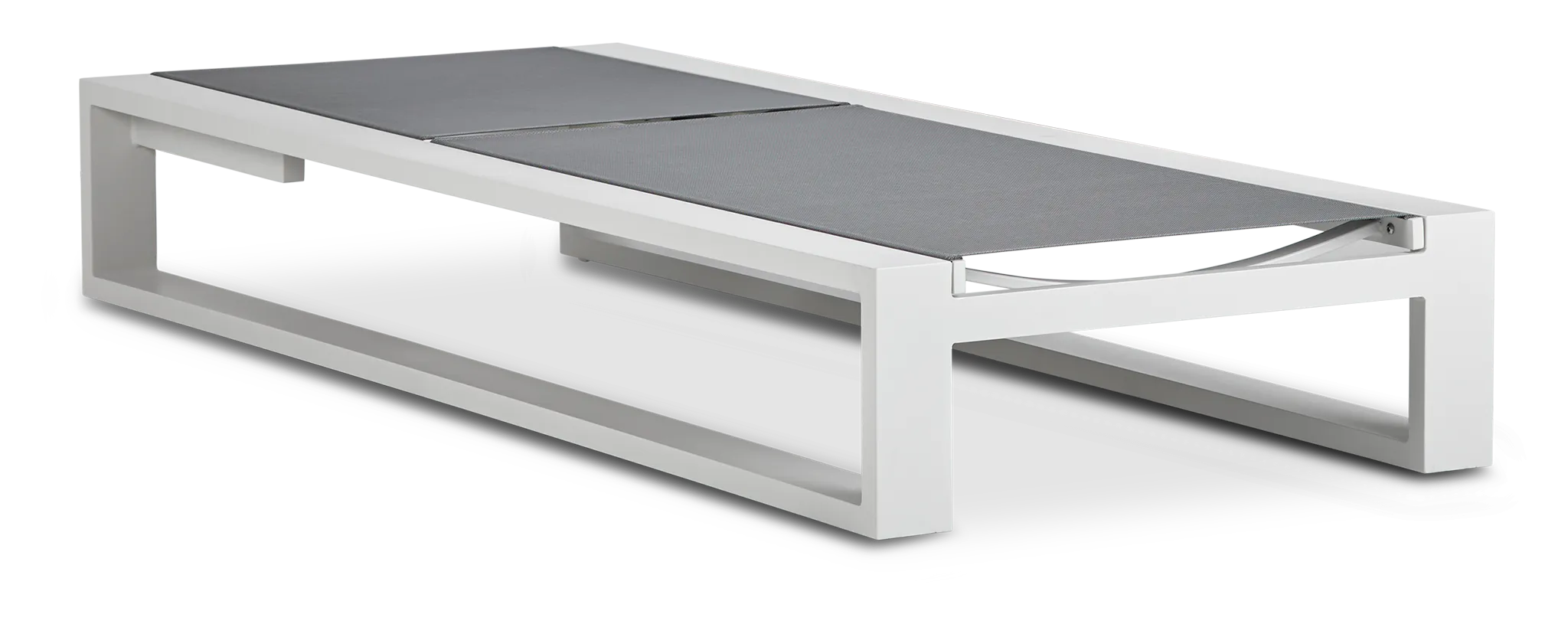 Linear White Aluminum Chaise