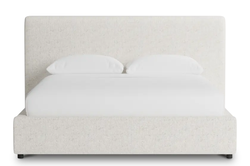 Grayton Natural Beauty Beige 44" Upholstered Platform Bed Grayton Natural Beauty Beige 44" Upholstered Platform Bed