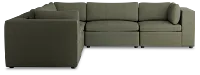 Destin Sutton Green Fabric 5-piece Modular Sectional
