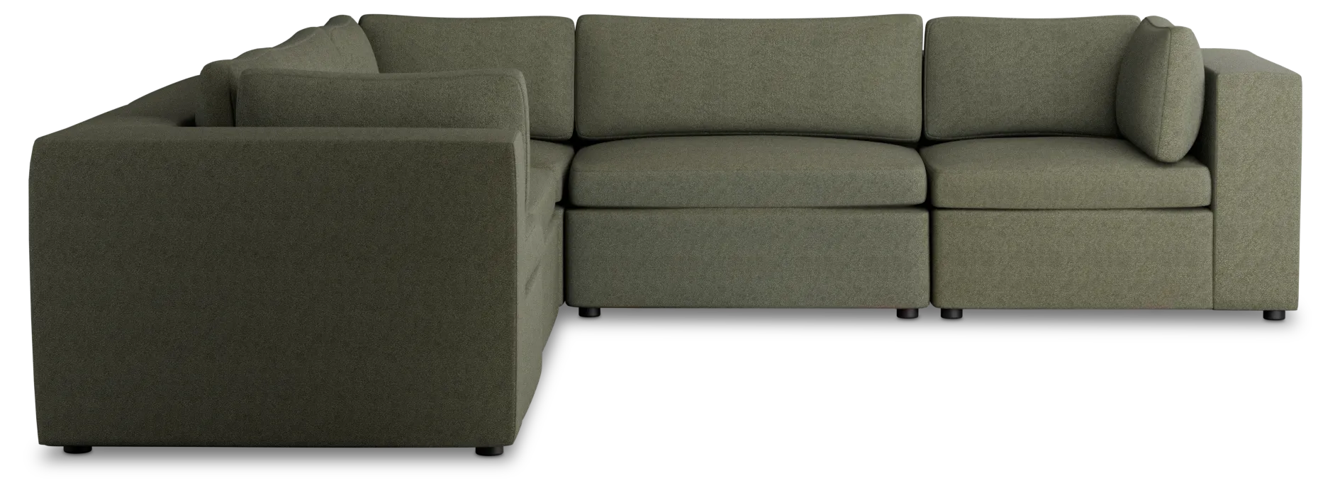 Destin Sutton Green Fabric 5-piece Modular Sectional