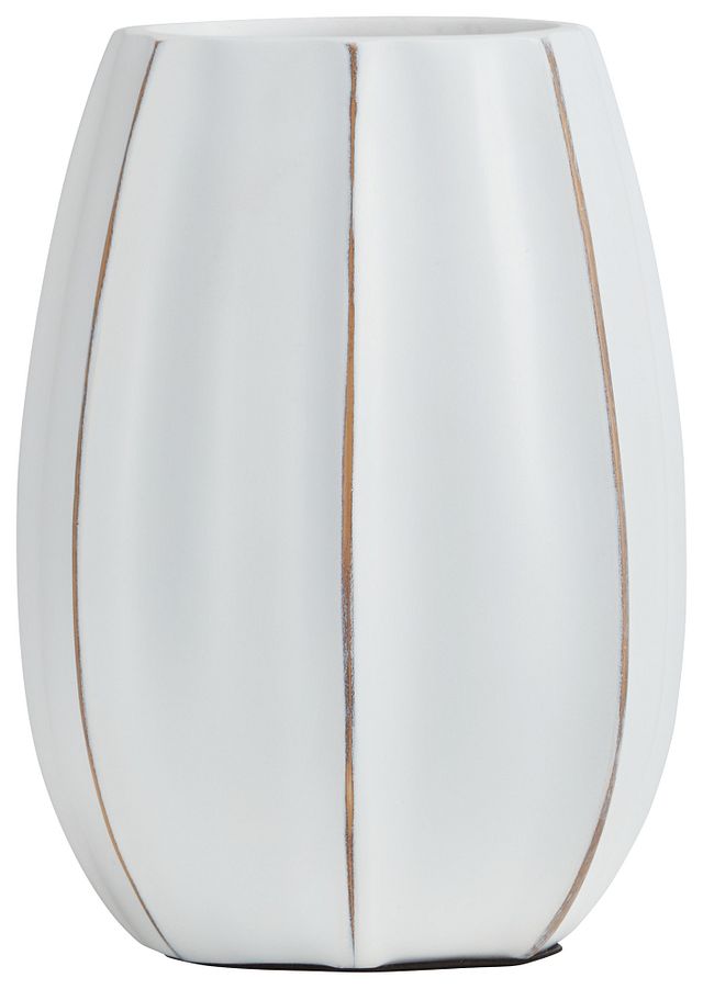 Reed White Vase