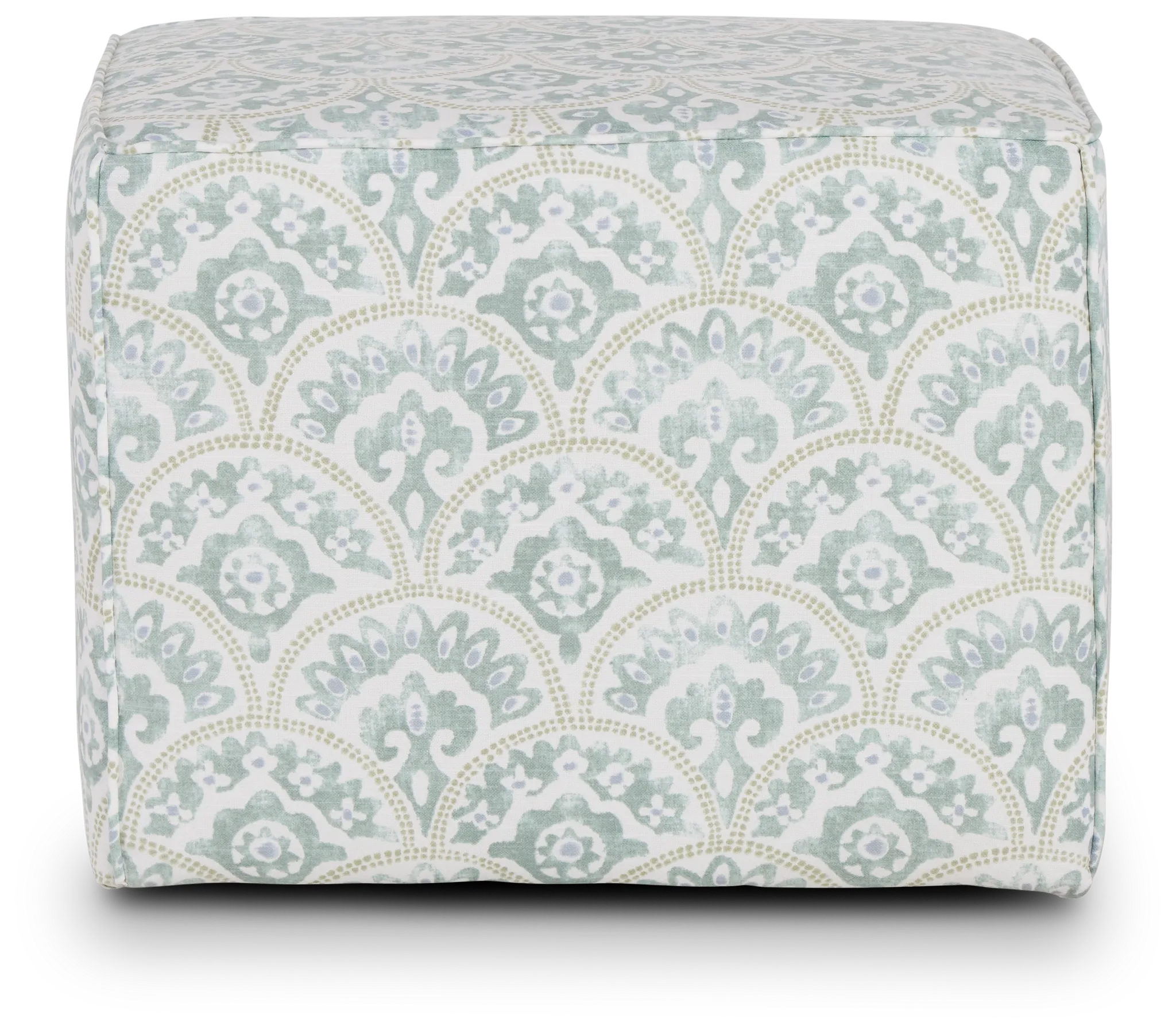 Tomini Green Fabric Accent Pouf