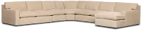 Hudson Beige Fabric Large Right Chaise Wedge Sectional