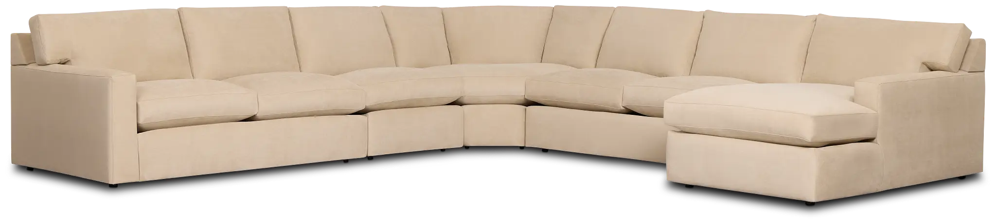Hudson Beige Fabric Large Right Chaise Wedge Sectional Hudson Beige Fabric Large Right Chaise Wedge Sectional