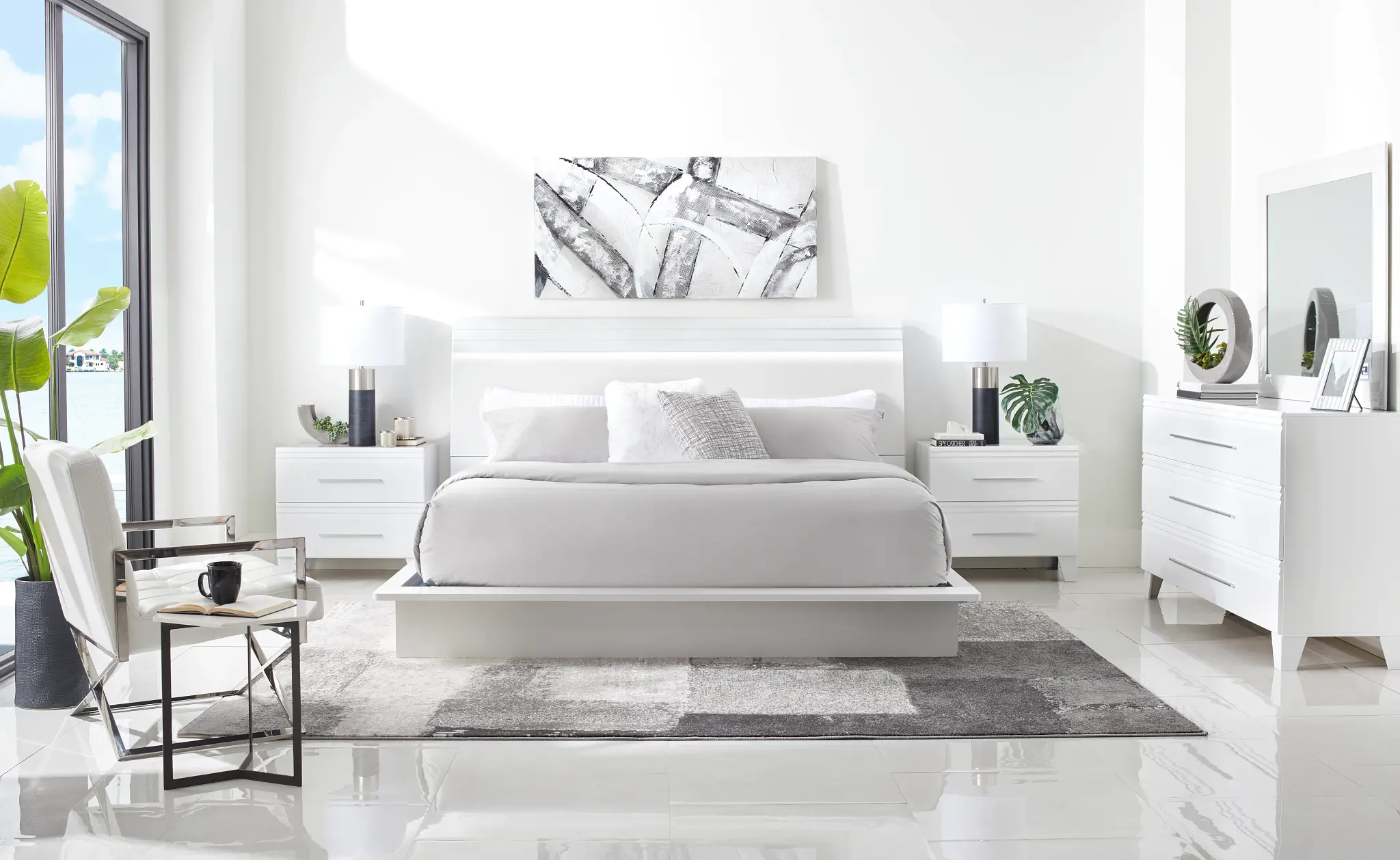 Midtown White Wood Platform Bed Midtown White Wood Platform Bed