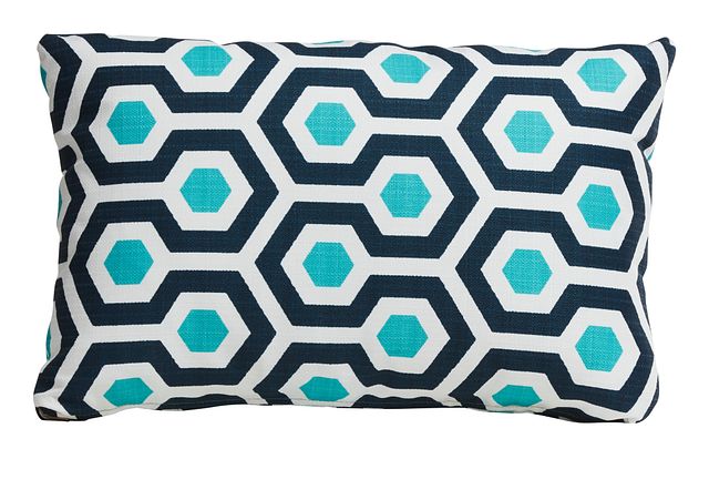 Magna Dark Blue Lumbar Indoor/outdoor Accent Pillow