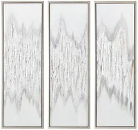 Drizzle Gray Set Of 3 Framed Canvas Wall Art