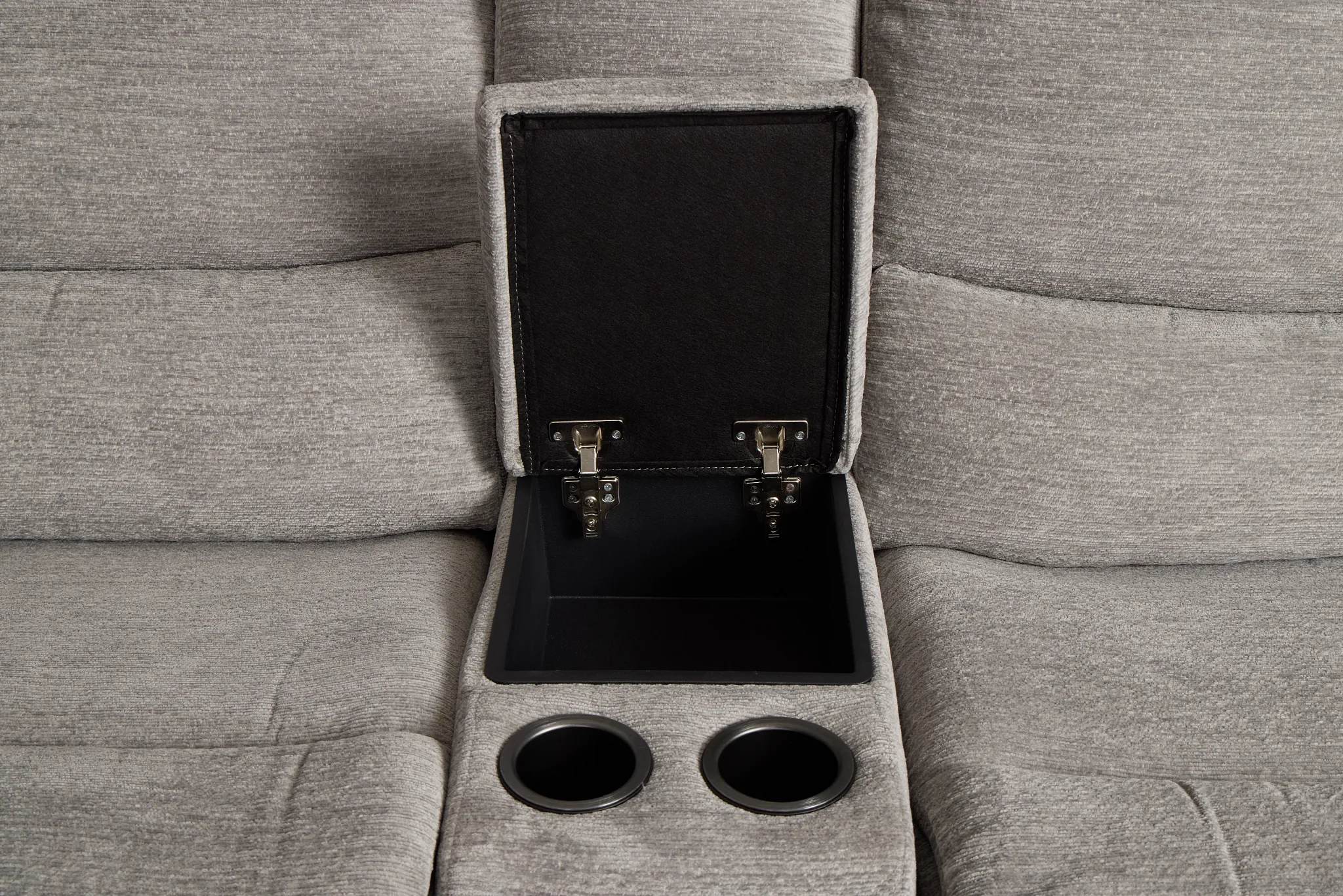 Bennett Gray Fabric Medium Dual Power 2-arm Reclining Sectional