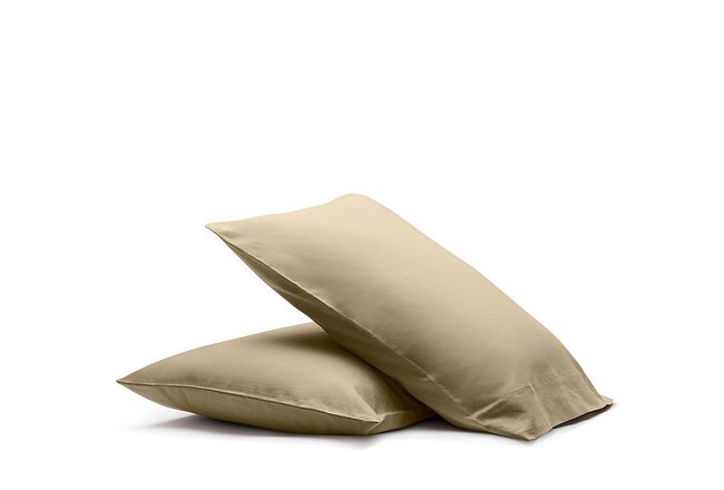 Rest & Renew Linen Blend Khaki Set Of 2 Pillowcases