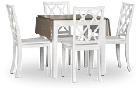 Edgartown Two-tone Rect Table & 4 White Wood Chairs