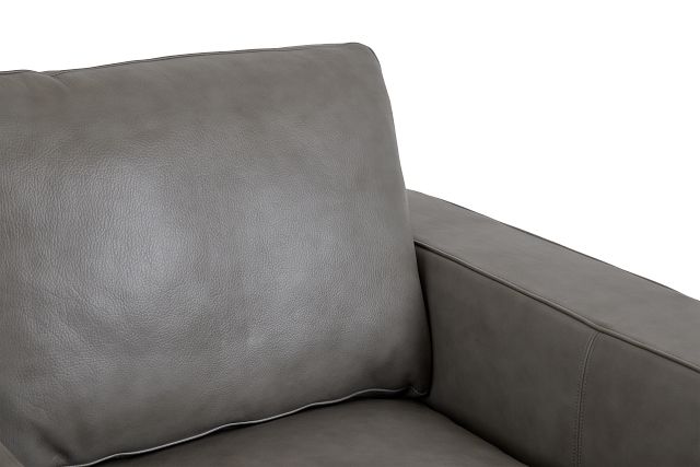 Dawkins Gray Leather Swivel Chair
