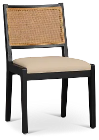 Pacific Black Woven Upholstered Side Chair