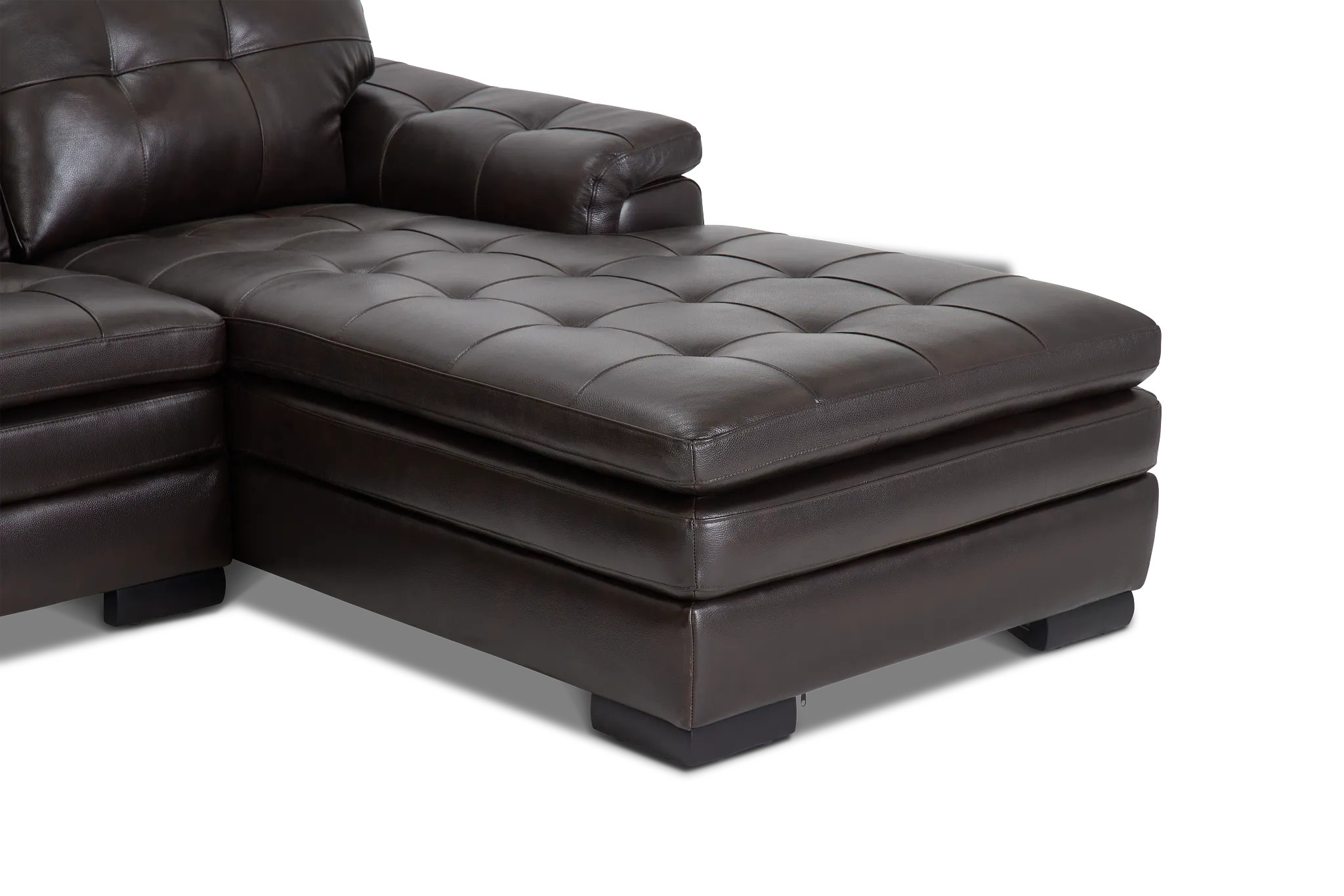 Braden Dark Brown Leather Small Right Chaise Sectional