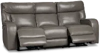 Jasper Gray Leather Power Reclining Sofa
