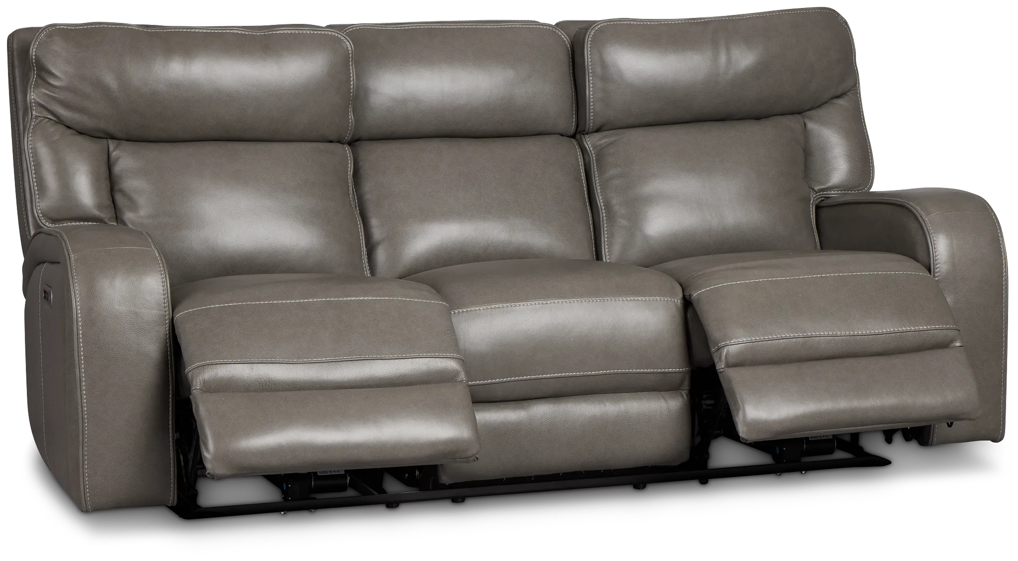 Jasper Gray Leather Power Reclining Sofa