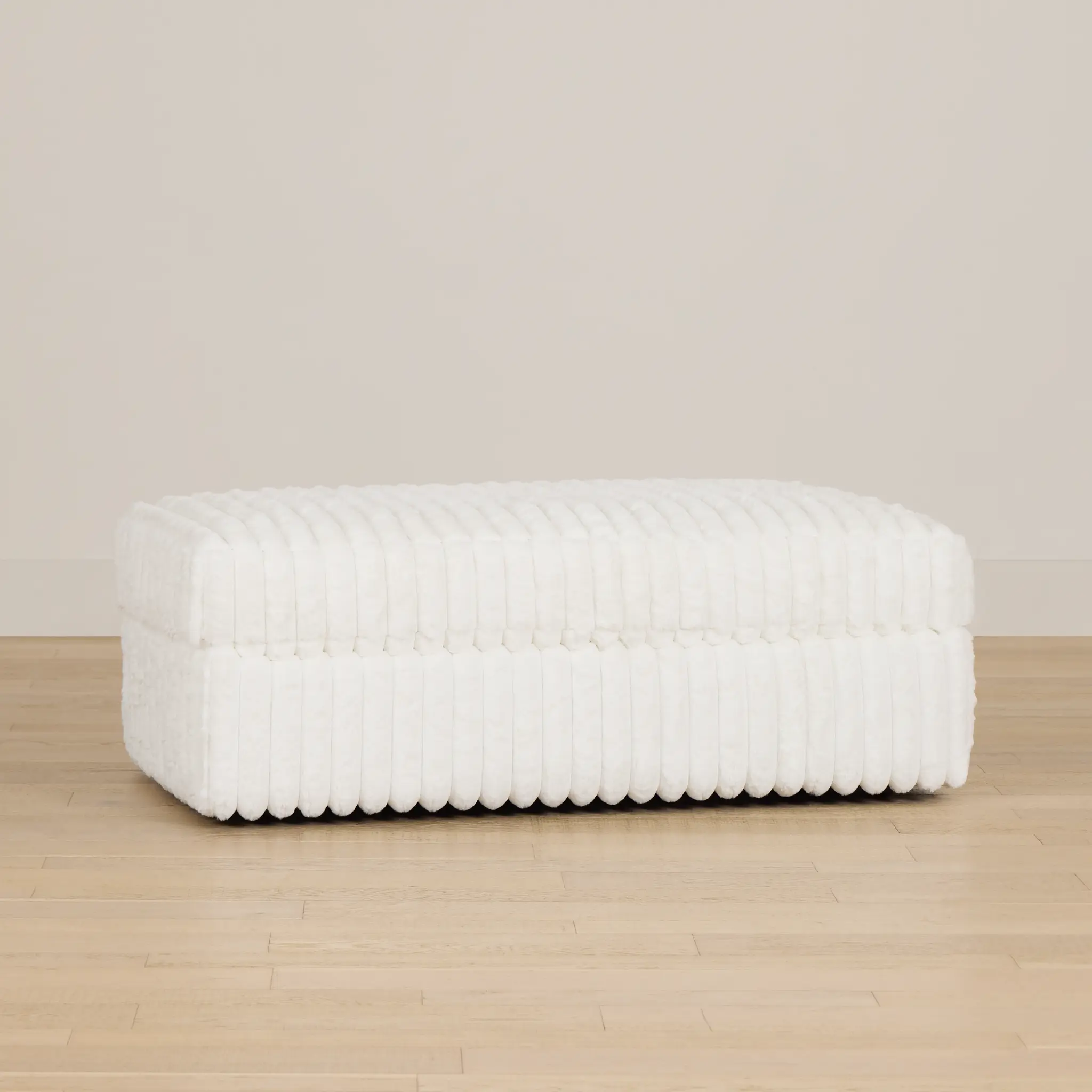 Teddy White Fabric Ottoman Teddy White Fabric Ottoman