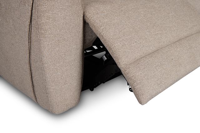 Walker Beige Fabric Large Triple Power Reclining Two-arm Sectional