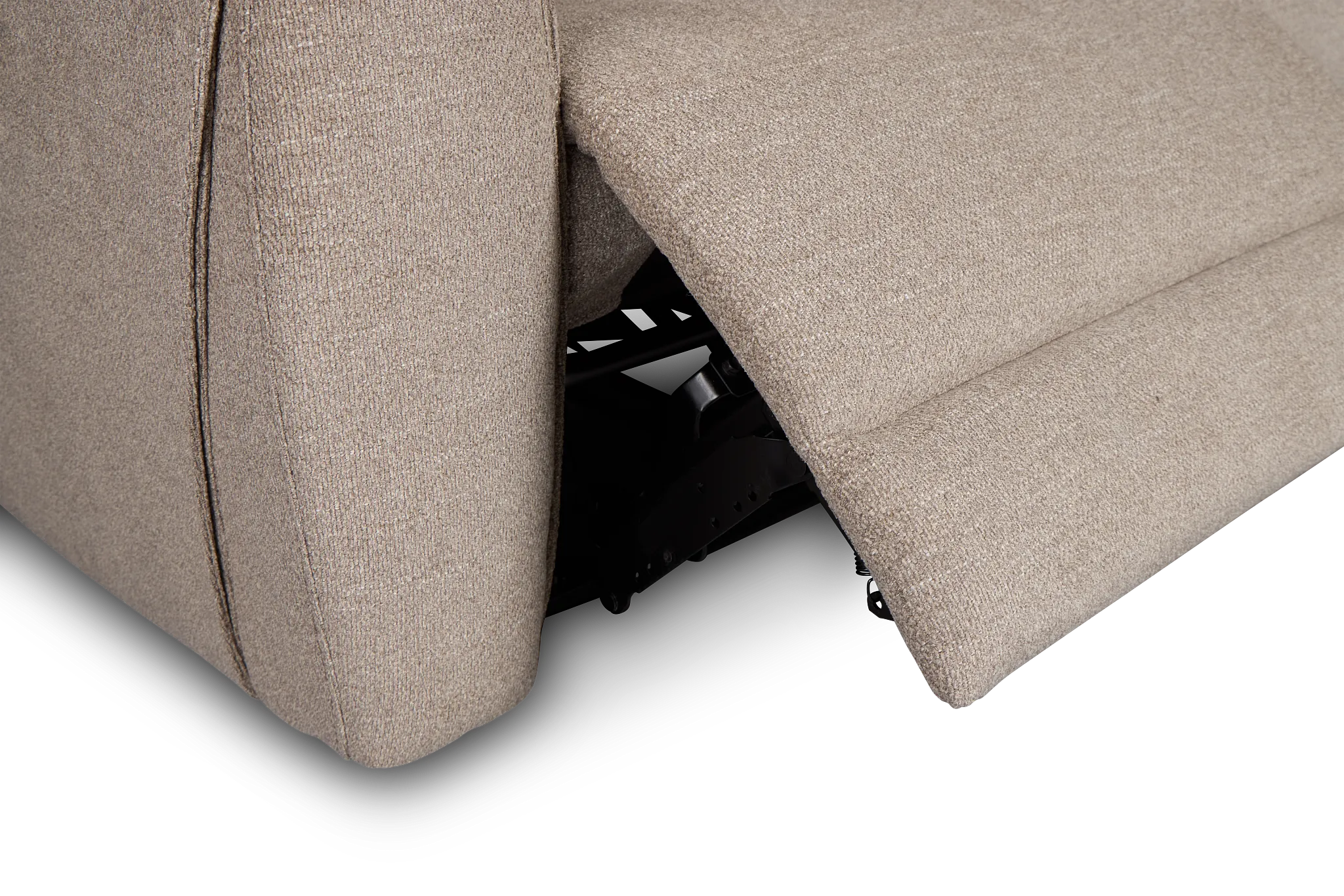 Walker Beige Fabric Large Triple Power Reclining Two-arm Sectional