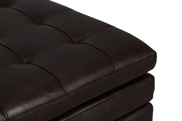 Braden Dark Brown Leather Storage Ottoman