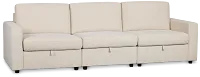 Addie Beige Fabric 3-piece Modular Storage Sofa