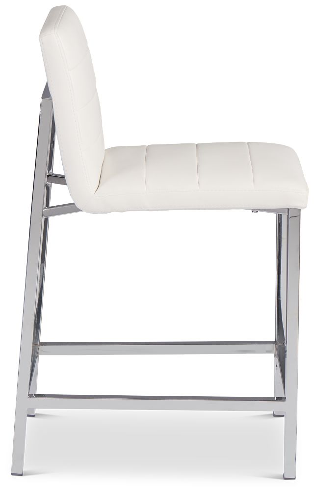 Amalfi White 24" Upholstered Barstool